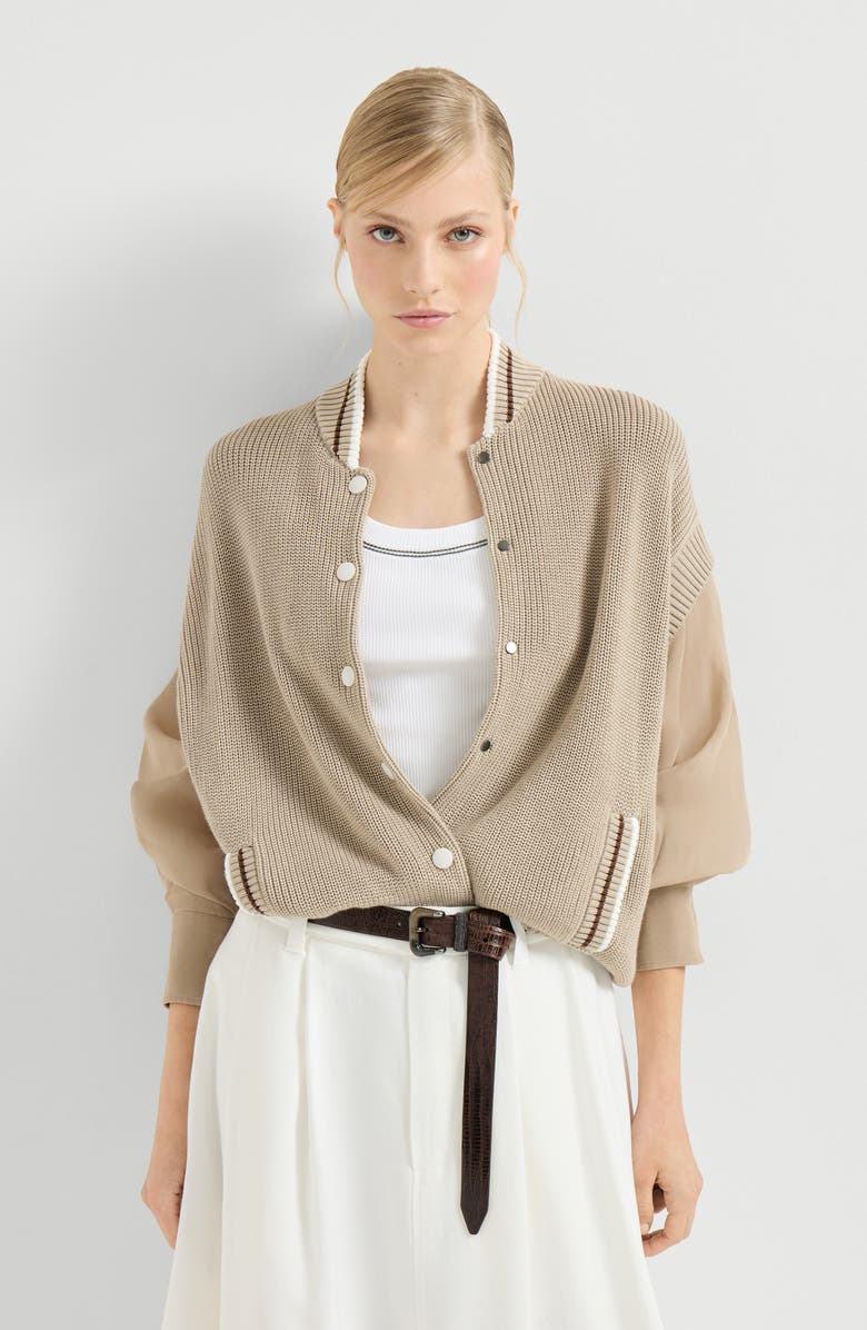 Brunello Cucinelli Cotton cardigan, Alternate, color, Beige