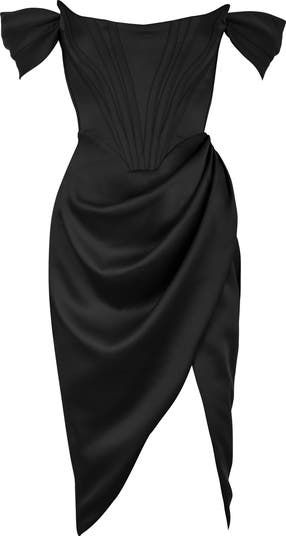 Loretta Off the Shoulder Satin Corset Dress