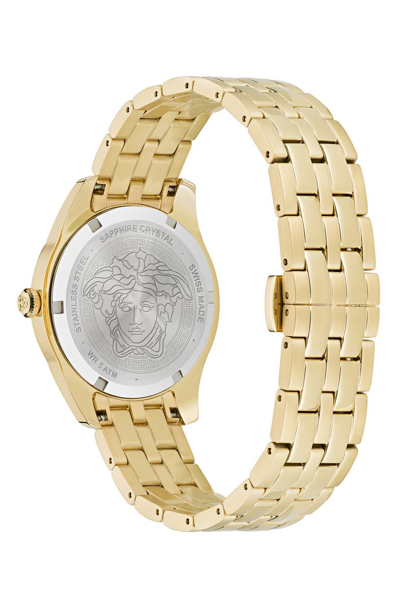 Versace Greca Time Bracelet Watch, 35mm, Alternate, color, Ip Yellow Gold