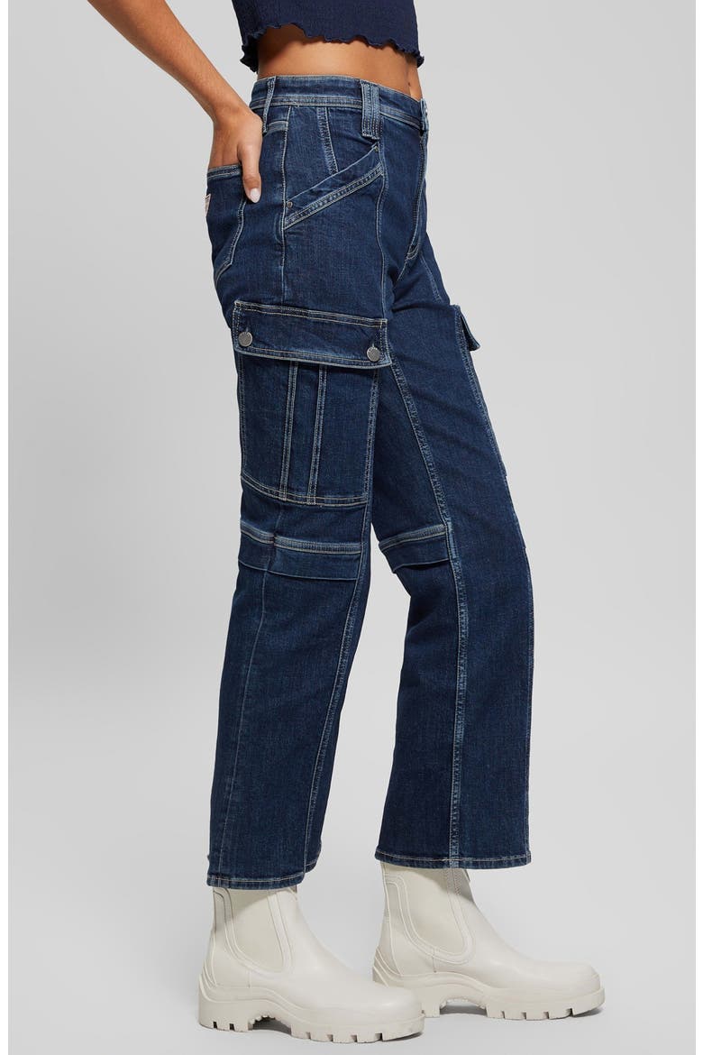 '80s High Waist Crop Cargo Jeans, Alternate, color, MINIMALE