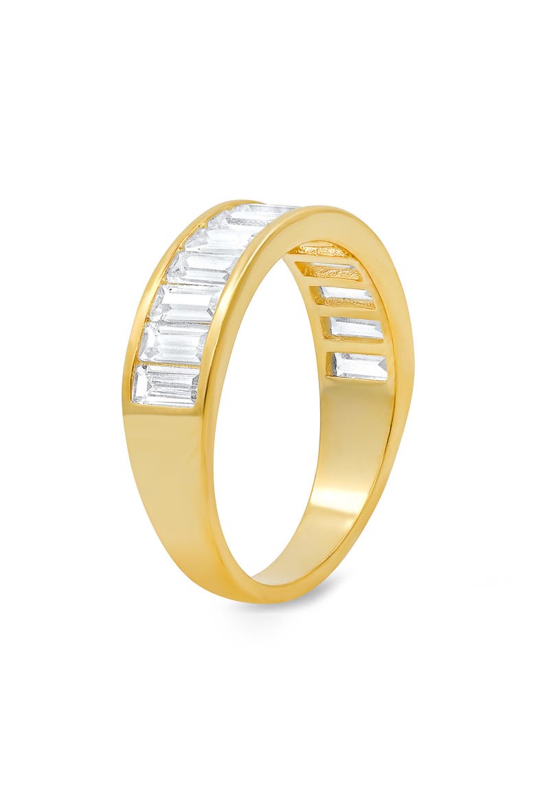 Sterling Silver CZ Band Ring, Alternate, color, GOLD