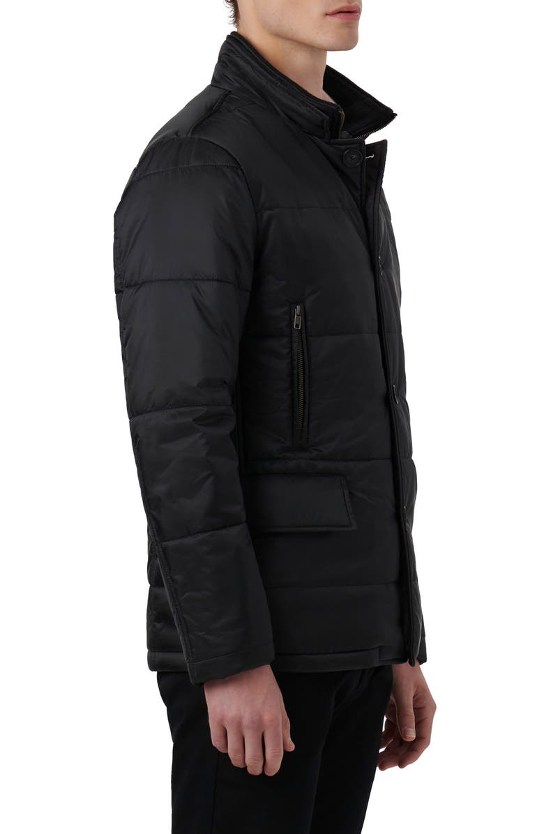 Bugatchi Water Repellent Quilted Jacket, Alternate, color, Caviar