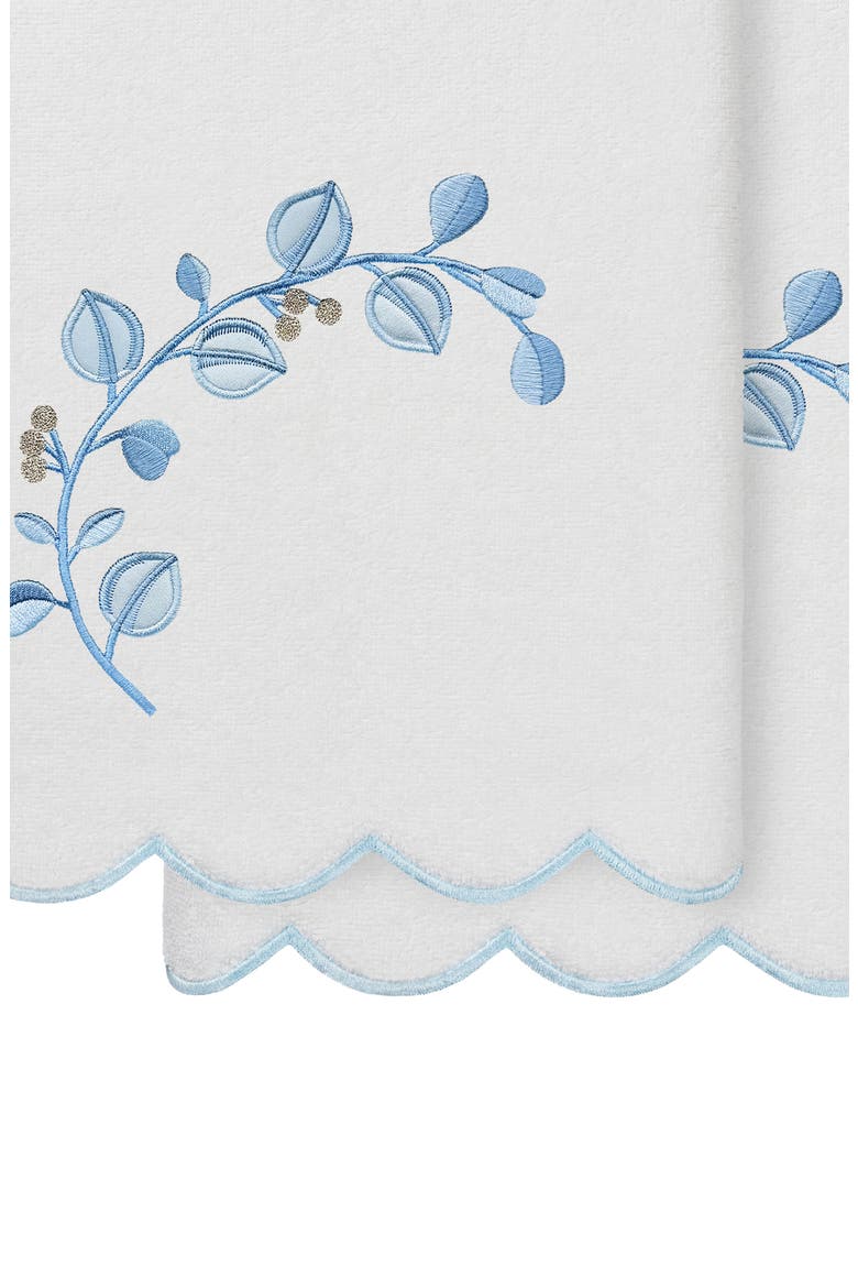 2-Piece Wild Branch Turkish Cotton Bath Towel Set, Alternate, color, WHITE/ BLUE