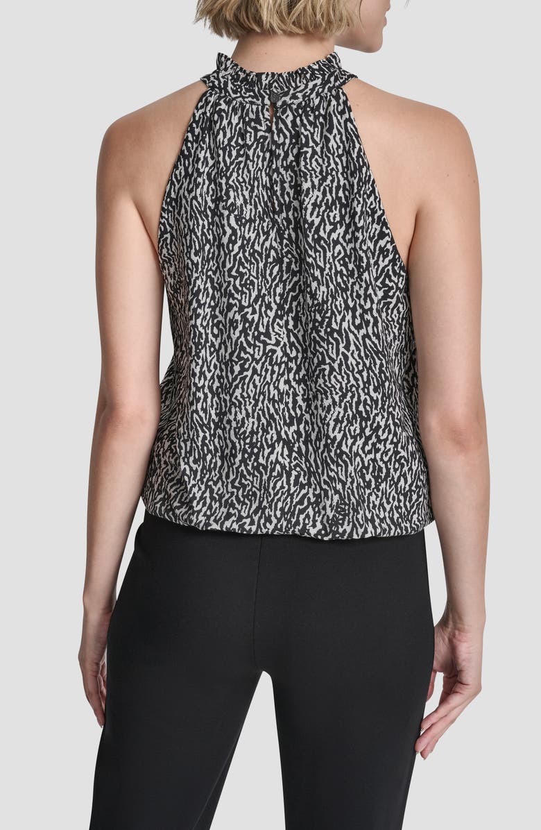 DKNY Printed Voile Top, Alternate, color, Logo Ikat