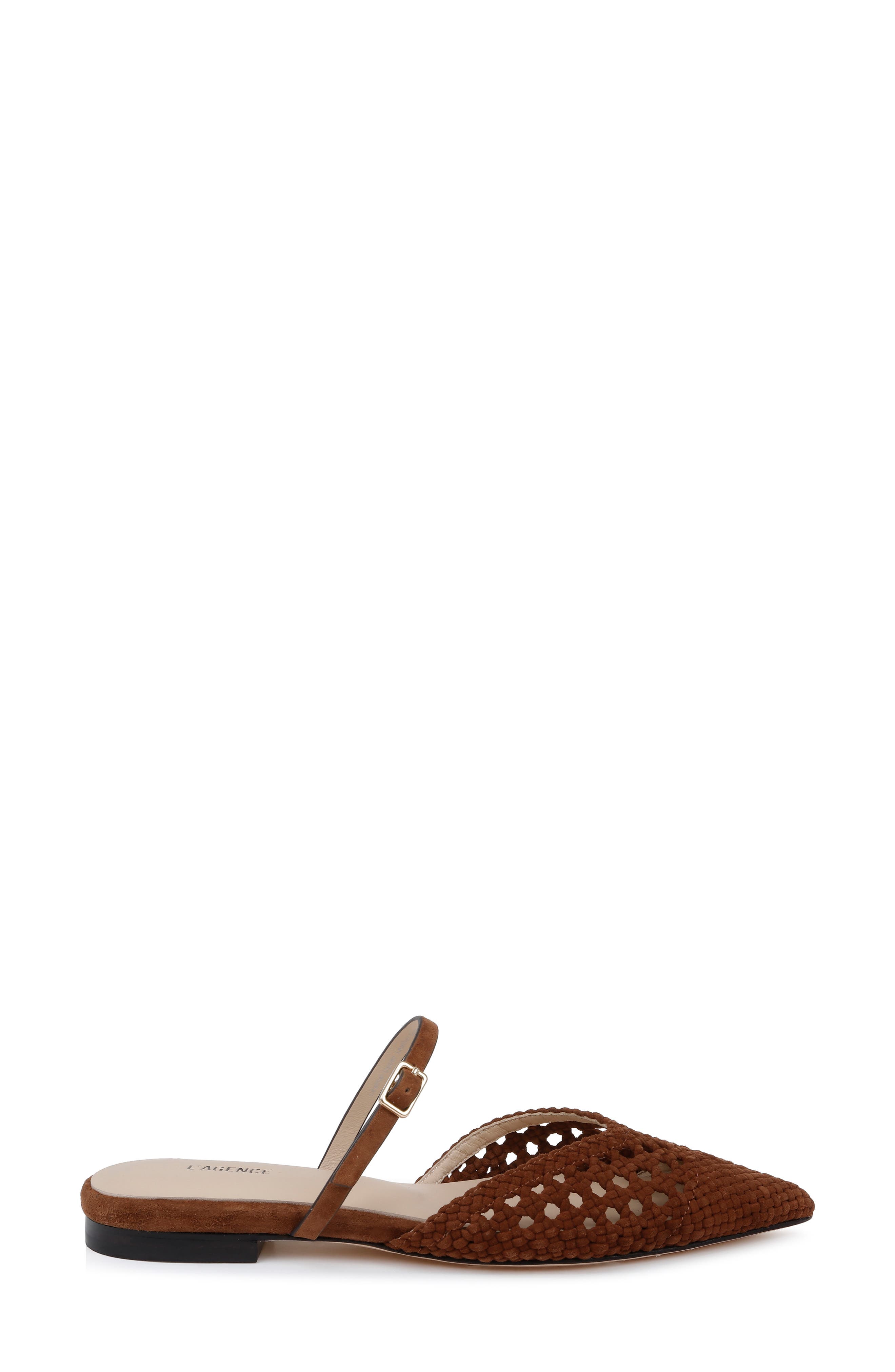 L'AGENCE Jacklyn Mary Jane Pointed Cap Toe Mule, Alternate, color, Buckskin Suede