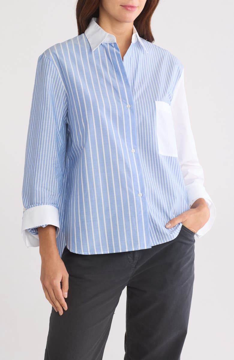 TWP New Morning After Stripe Cotton Button-Up Shirt, Main, color,