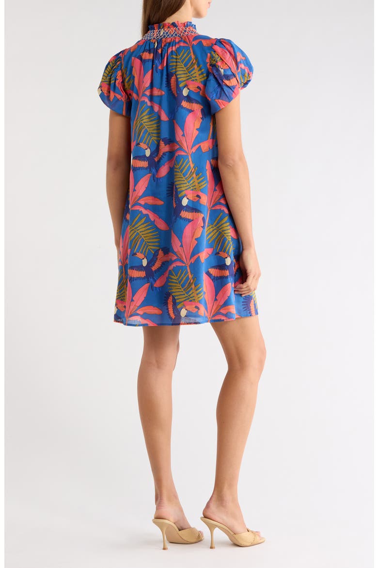 Vermina Tropical Print Shift Dress, Alternate, color, CORAL-MULTI