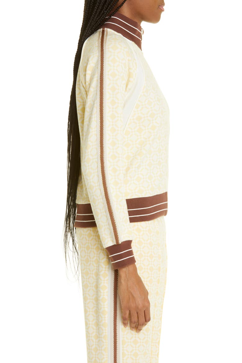 Shine Jacquard Organic Cotton Track Jacket, Alternate, color, YELLOW