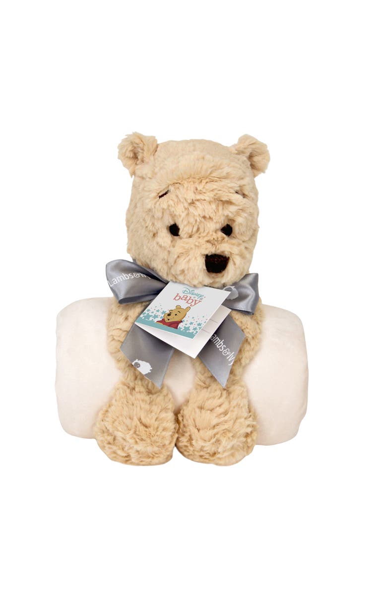 Lambs & Ivy Disney Baby Classic Winnie the Pooh Blanket & Plush Baby Gift Set, Main, color, Cream