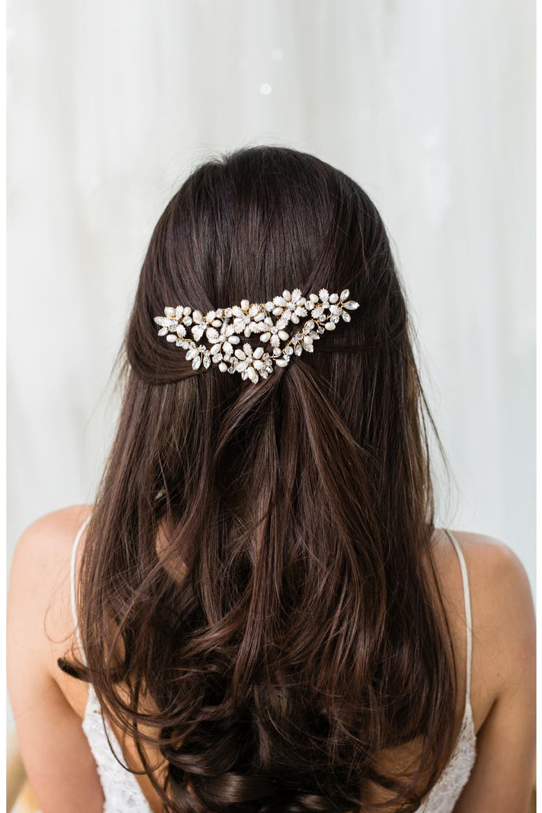 Caressa Halo Comb (Nordstrom Exclusive), Alternate, color, 14K GOLD/ FRESHWATER PEARL