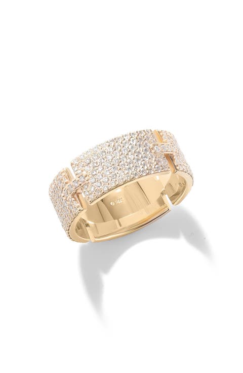 14K Gold Diamond Vanity Tag Ring