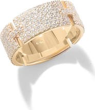 LANA 14K Gold Diamond Vanity Tag Ring