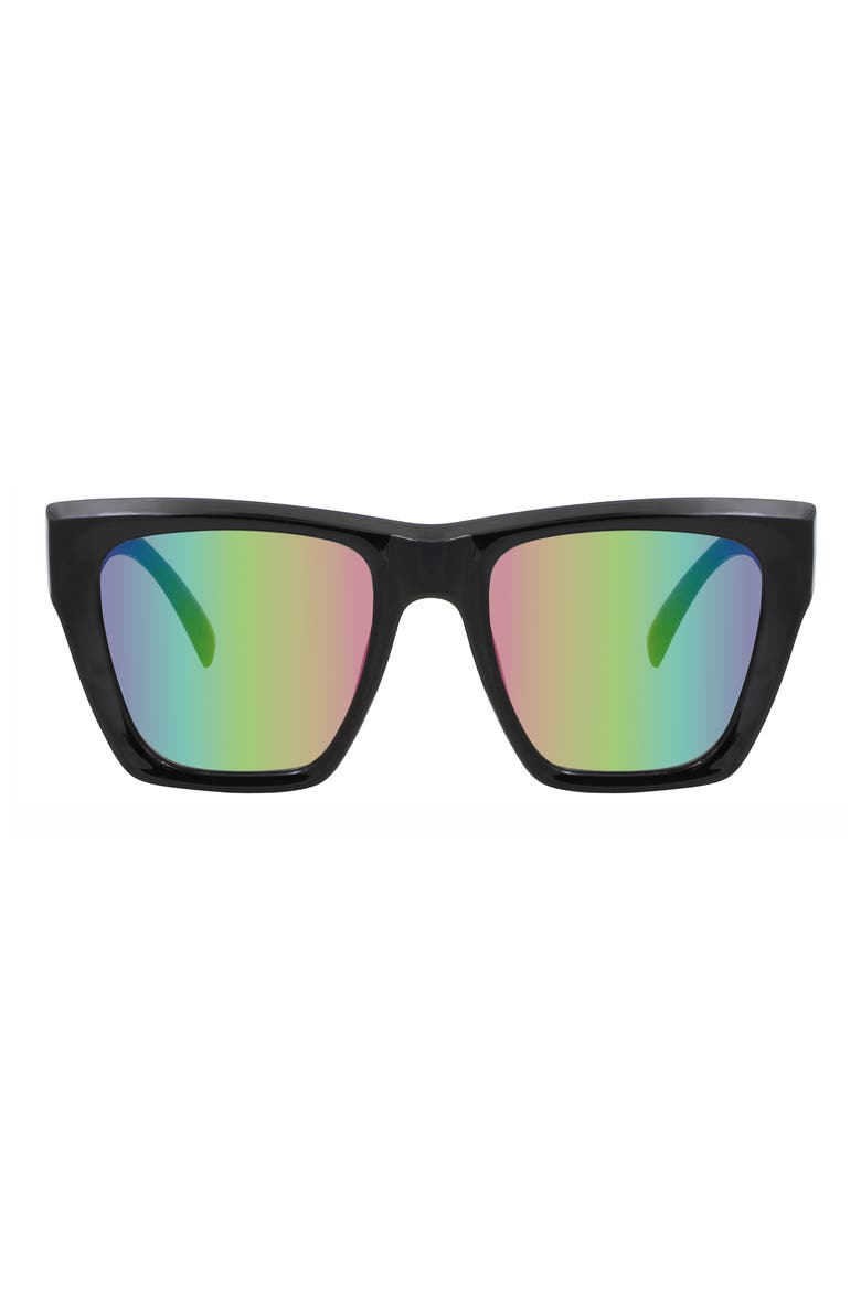53mm Gradient Square Sunglasses, Main, color, SOLID BLACK