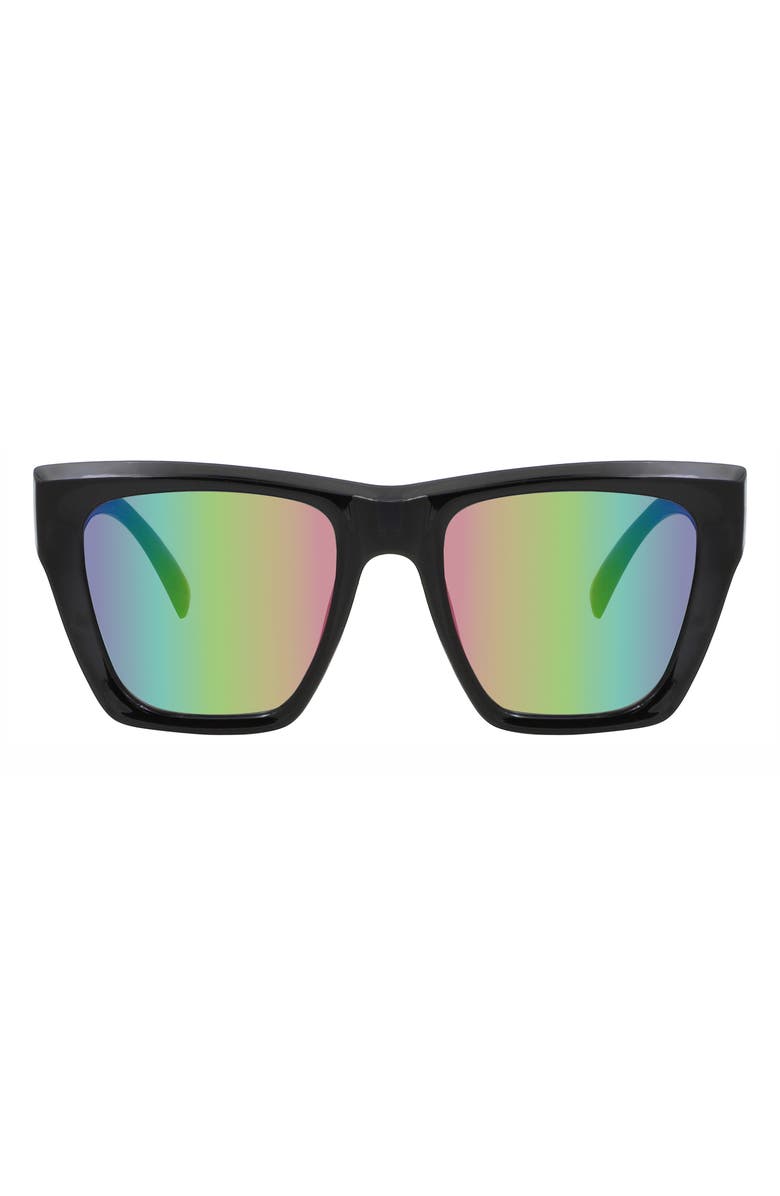 Kurt Geiger London 53mm Gradient Square Sunglasses, Main, color, Solid Black