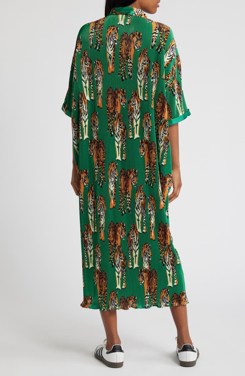 Dressed in Lala So Far So Good Oversize Plissé Shirt Dress, Alternate, color,