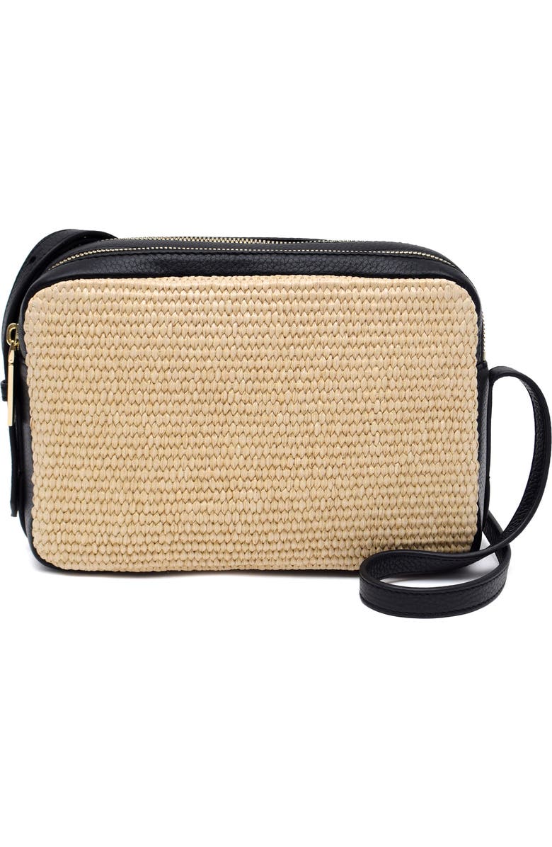 Thacker Shay Camera Woven Crossbody Bag, Main, color, Natural/ Black