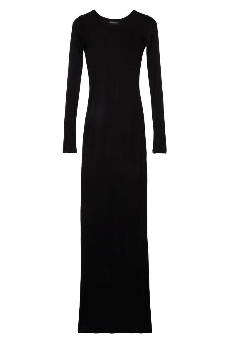 Fitted Long Sleeve Maxi Dress, Alternate, color, VISCOSE SLATE