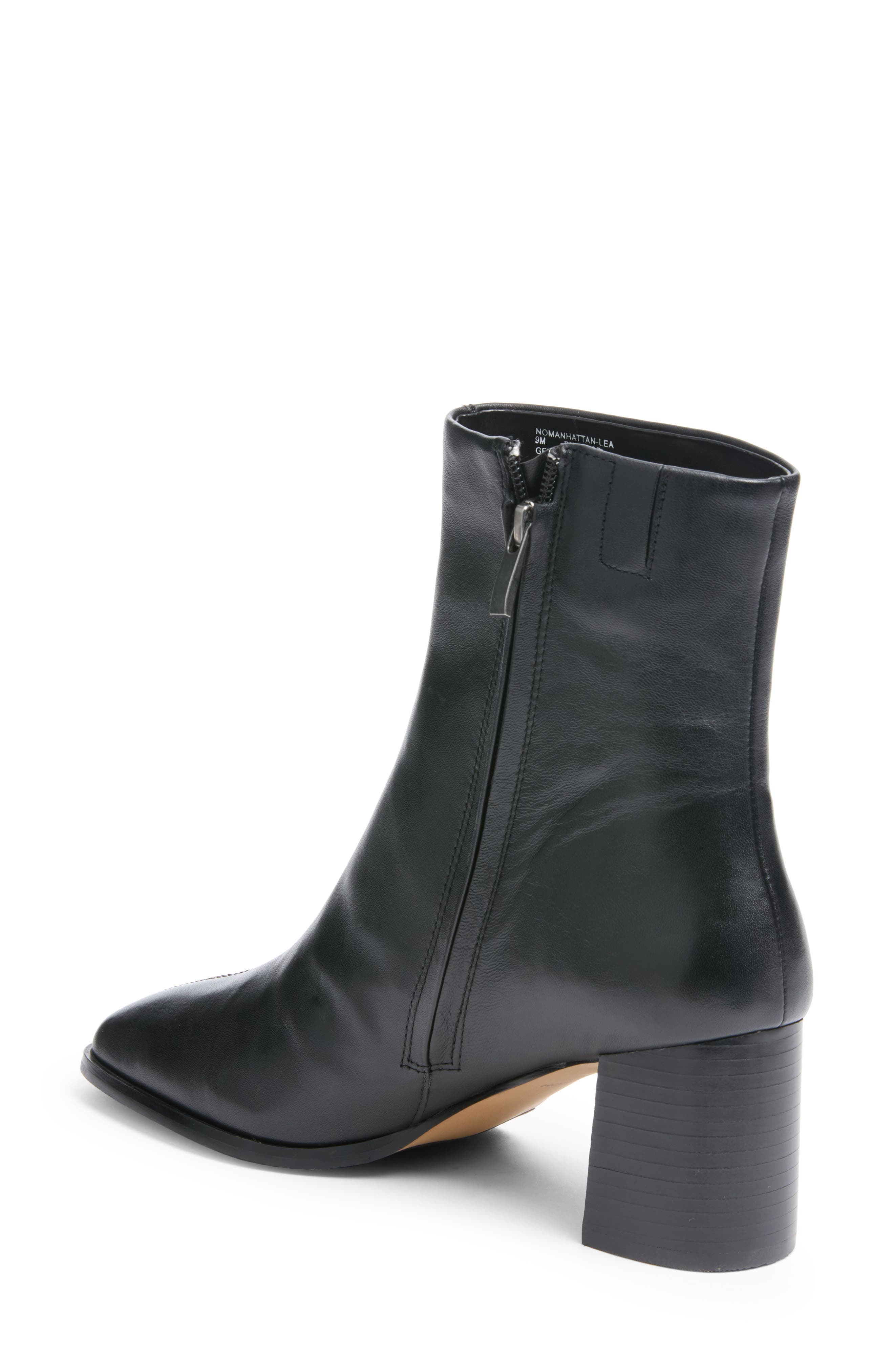 Manhattan Leather Bootie, Alternate, color, BLACK SMOOTH