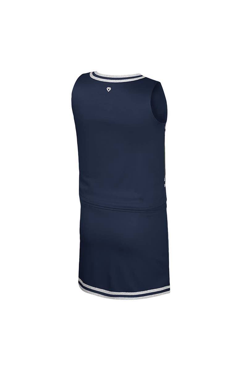 COLOSSEUM Girls Youth Colosseum Navy Michigan Wolverines Cheerleader Top & Skirt Set, Alternate, color, Navy