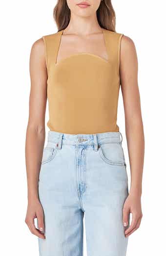 Sculpted Neck Knit Tank