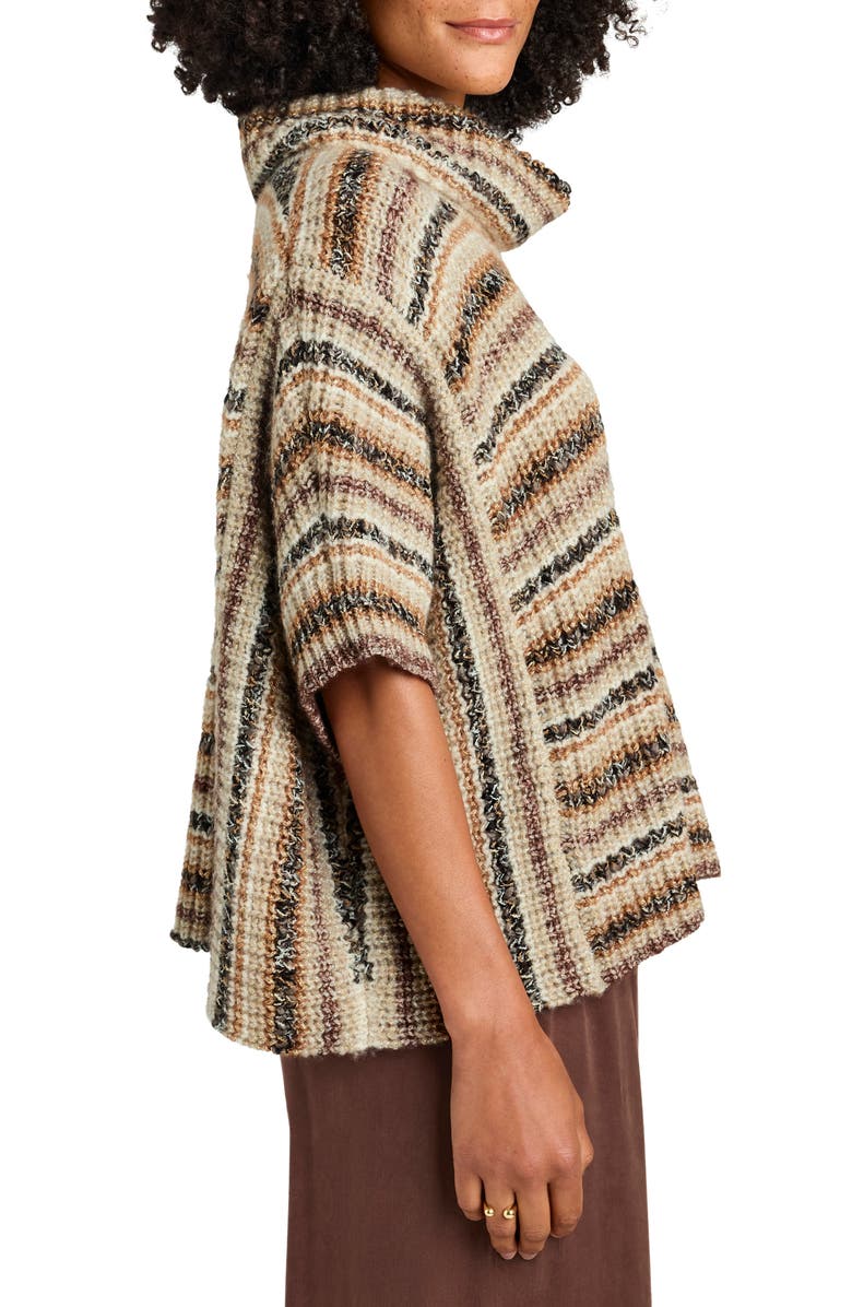 Splendid Jeanette Sweater Poncho, Alternate, color, Spice Multi