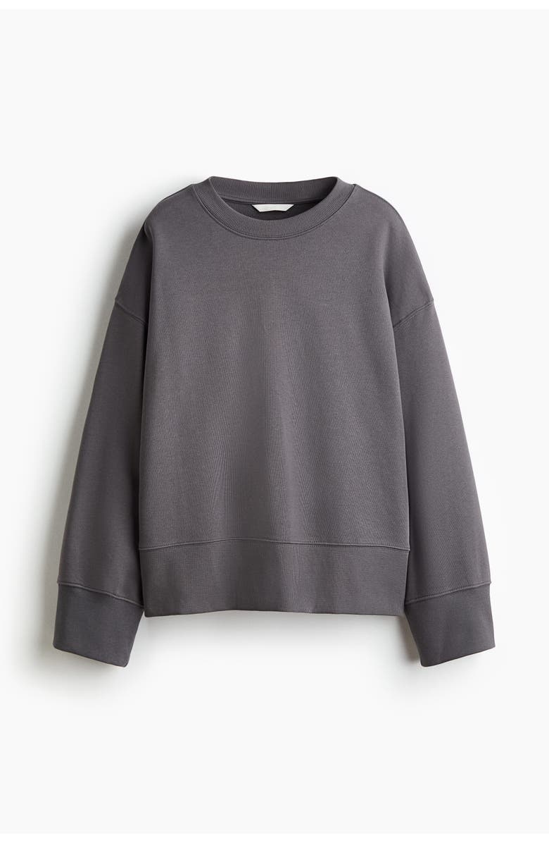 H&M Oversized Cotton Sweatshirt, Alternate, color, Dark Gray