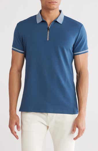 T.R. PREMIUM Slim Fit Zip Stretch Cotton Polo