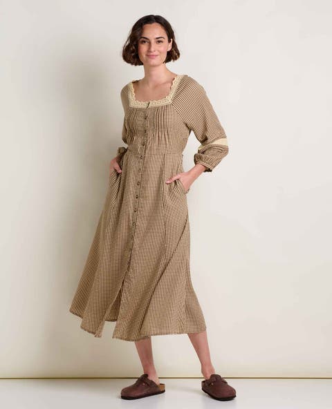 Manzana Square Neck Long Sleeve Dress