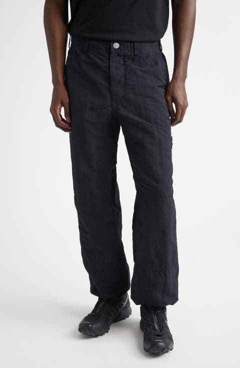 Compass Logo Patch Nylon Straight Leg Pants