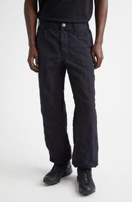 Stone Island Compass Logo Patch Nylon Straight Leg Pants