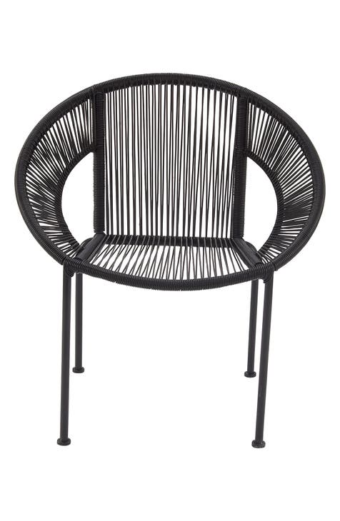 Black Plastic Rattan Outdoor Chair