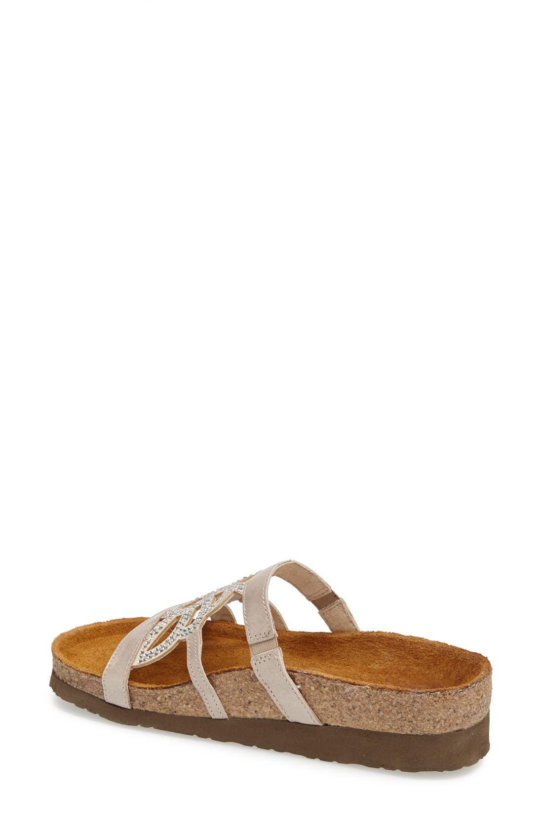 'Aventura' Embellished Leather Slide Sandal, Alternate, color, STARDUST