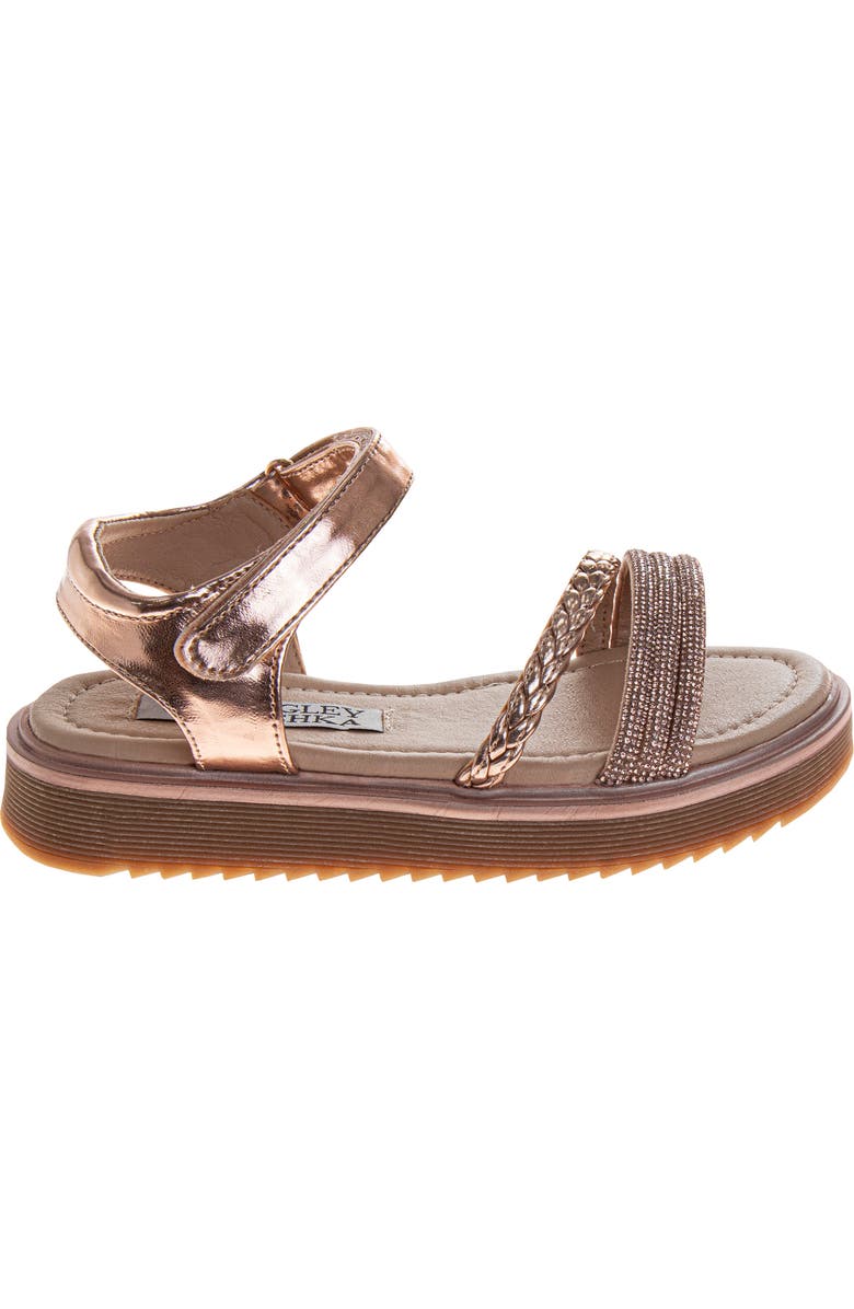 Badgley Mischka Collection Kids' Metallic Platform Sandal, Alternate, color, Rose Gold