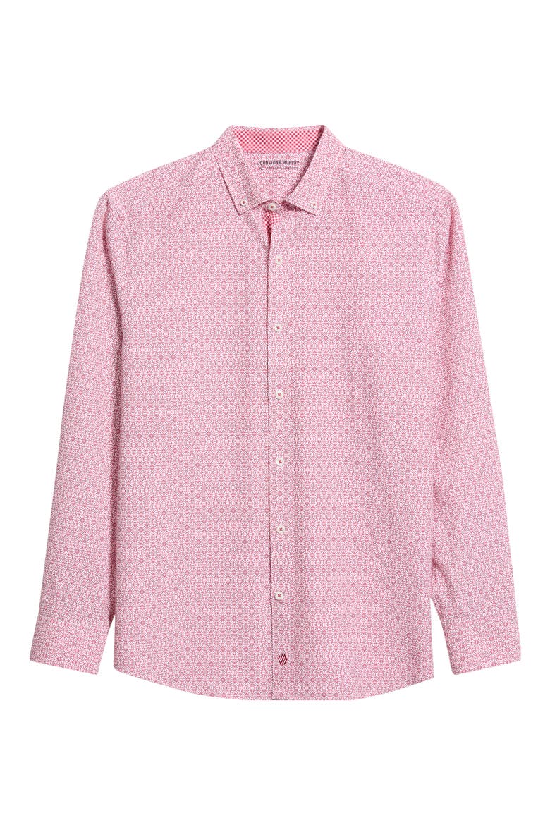 XC+™ Football Print Performance Button-Down Shirt, Alternate, color, RED
