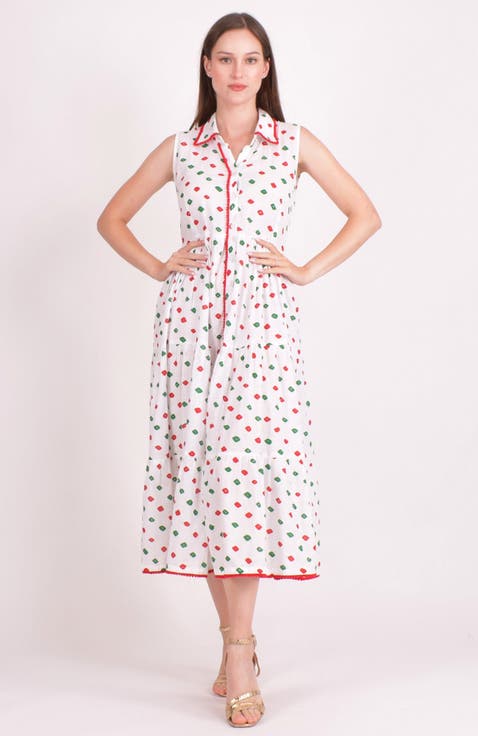 Olinda Cotton Tiered Midi Dress