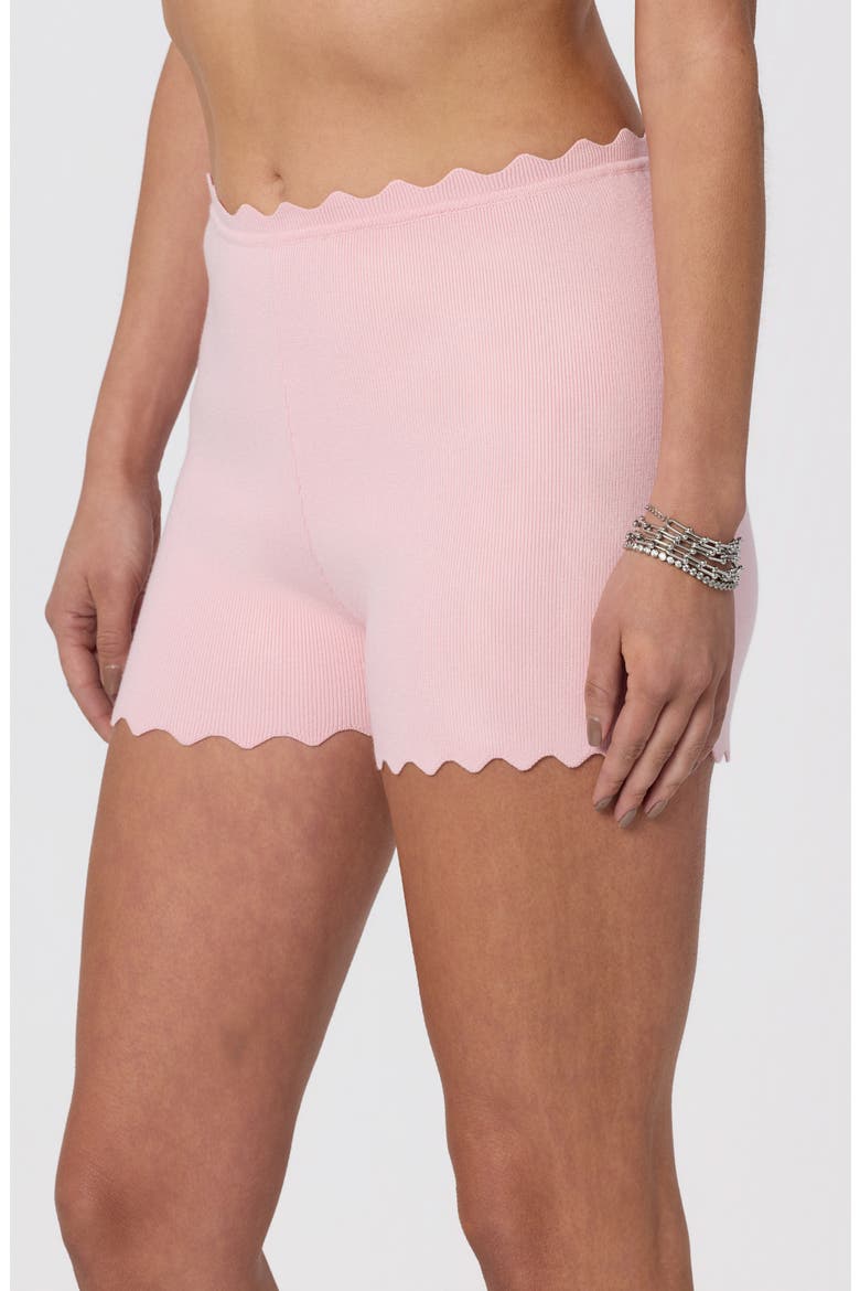 Scalloped Edge Knit Shorts, Alternate, color, PINK