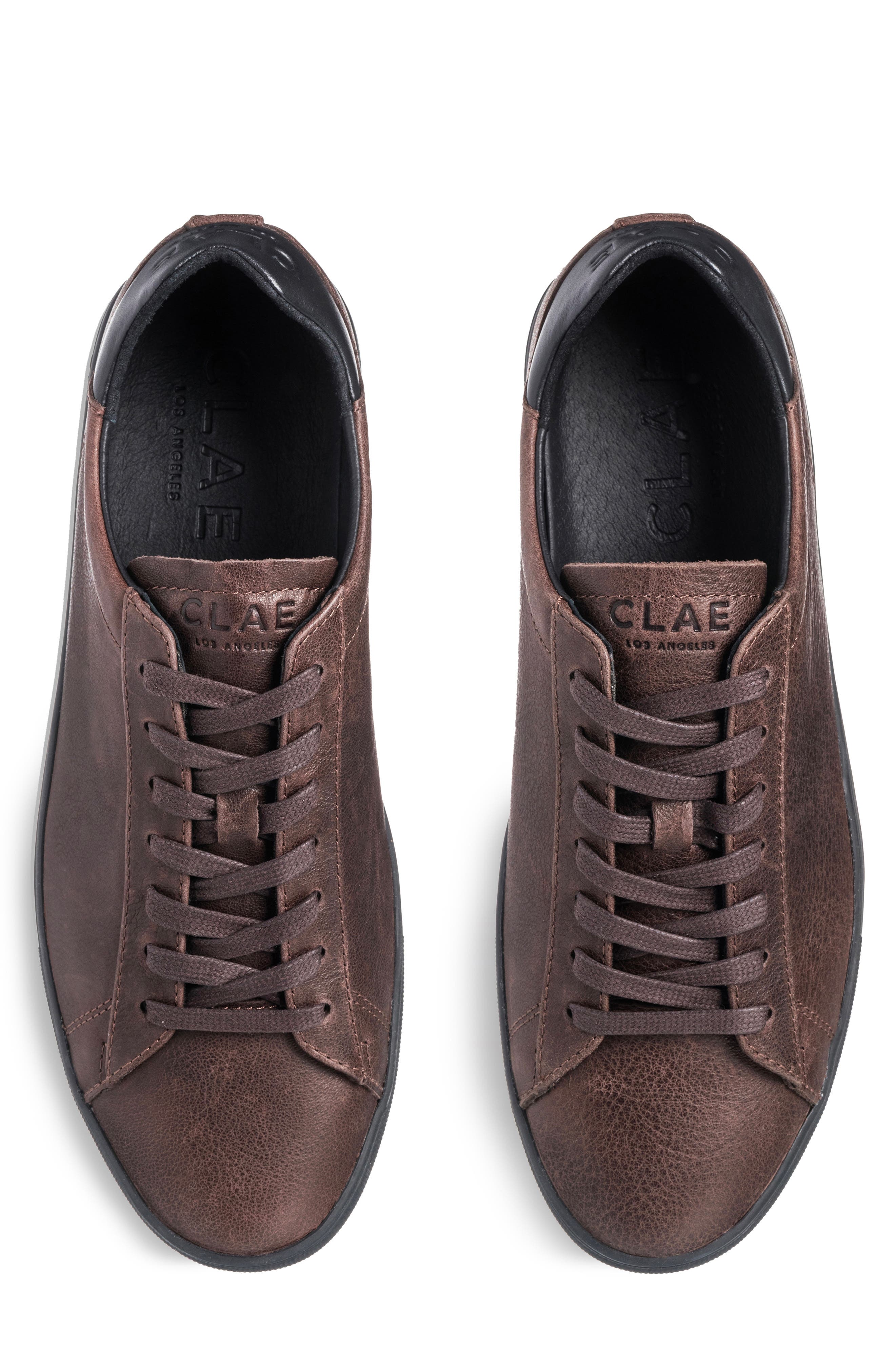 CLAE Bradley Leather Sneaker, Alternate, color, Demitasse Leather Black
