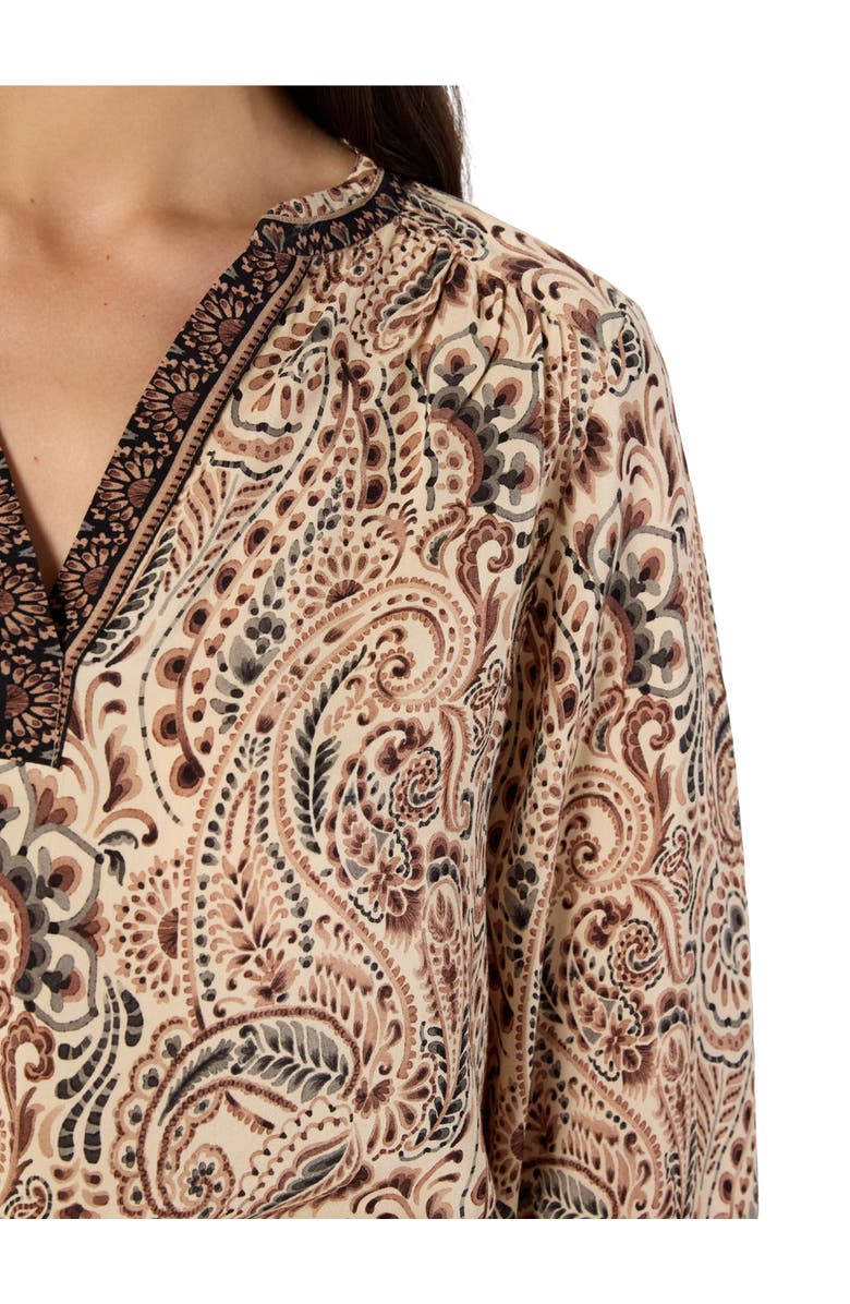 GERARD DAREL Amaya Paisley Print V Neck Blouse, Alternate, color, Natural