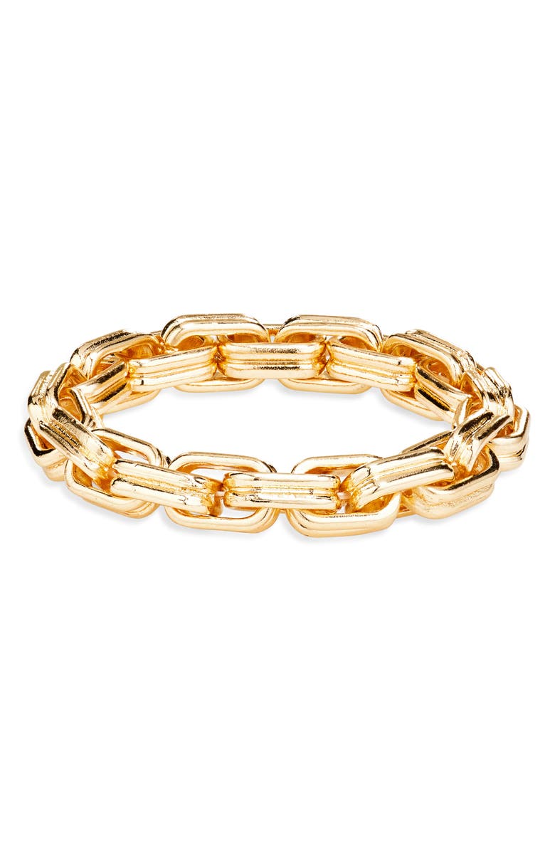 AREA STARS Wide Link Stretch Bracelet, Main, color, Gold