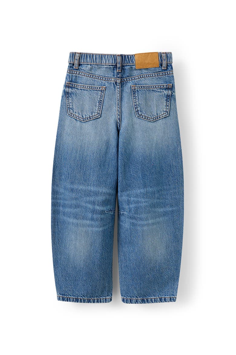 Kid's Unisex Barrel Leg Denim Jean, Alternate, color, Blue Haven Mid Blue