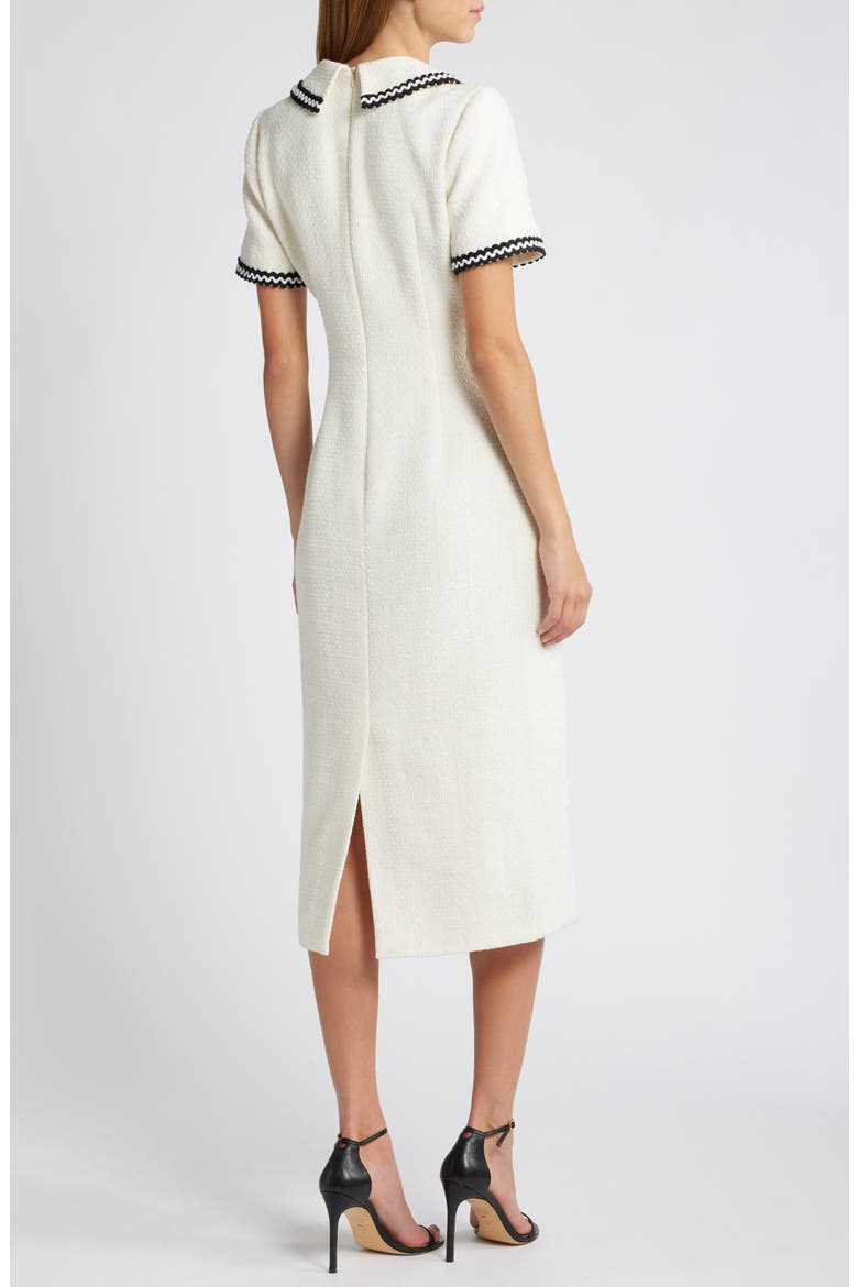 Button Front Tweed Dress, Alternate, color, IVORY