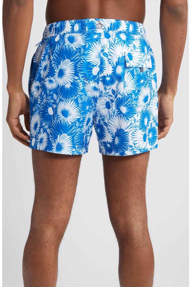 Floral Stretch Swim Trunks, Alternate, color, SKYDIVER
