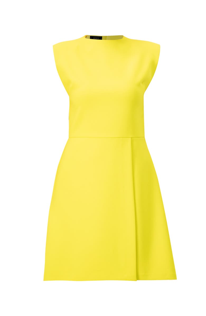 IVONNE Solid Tailored A-Line Sleeveless Short Dress, Alternate, color, Greenish Yellow