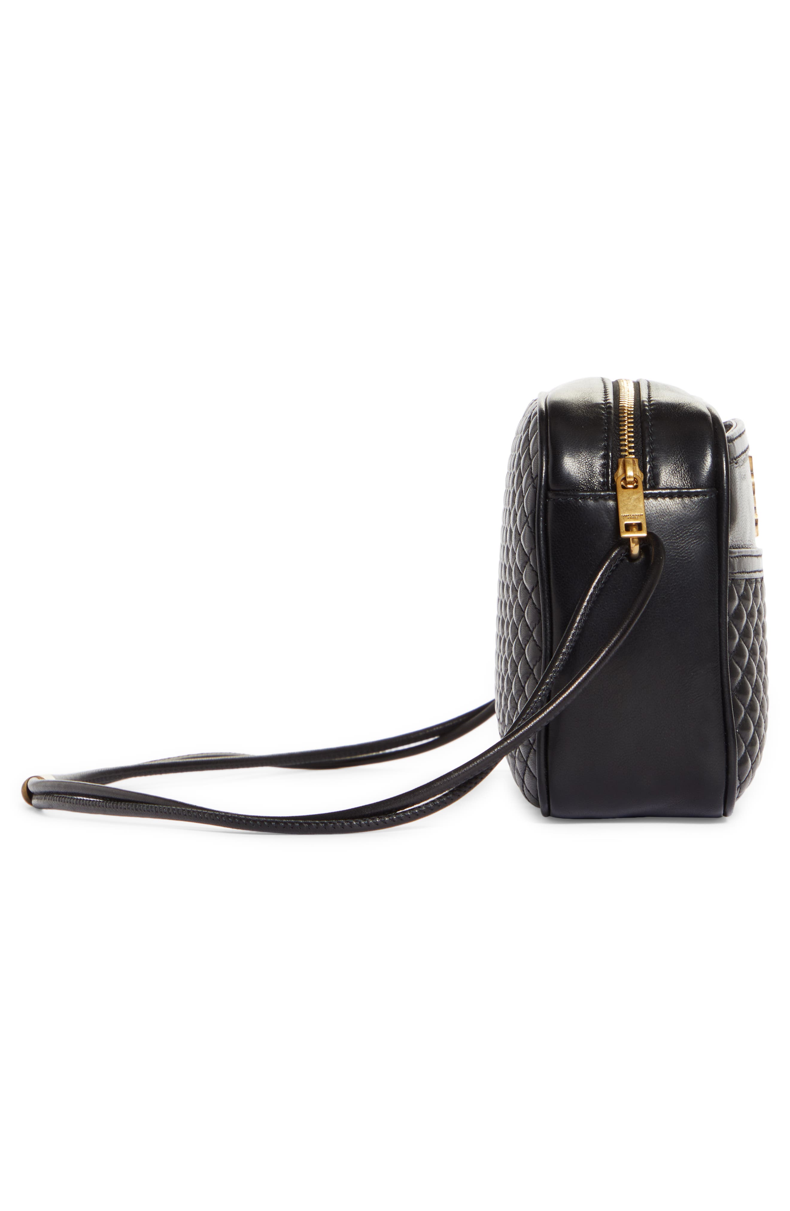 Saint Laurent Matelassé Leather Camera Bag, Alternate, color, 