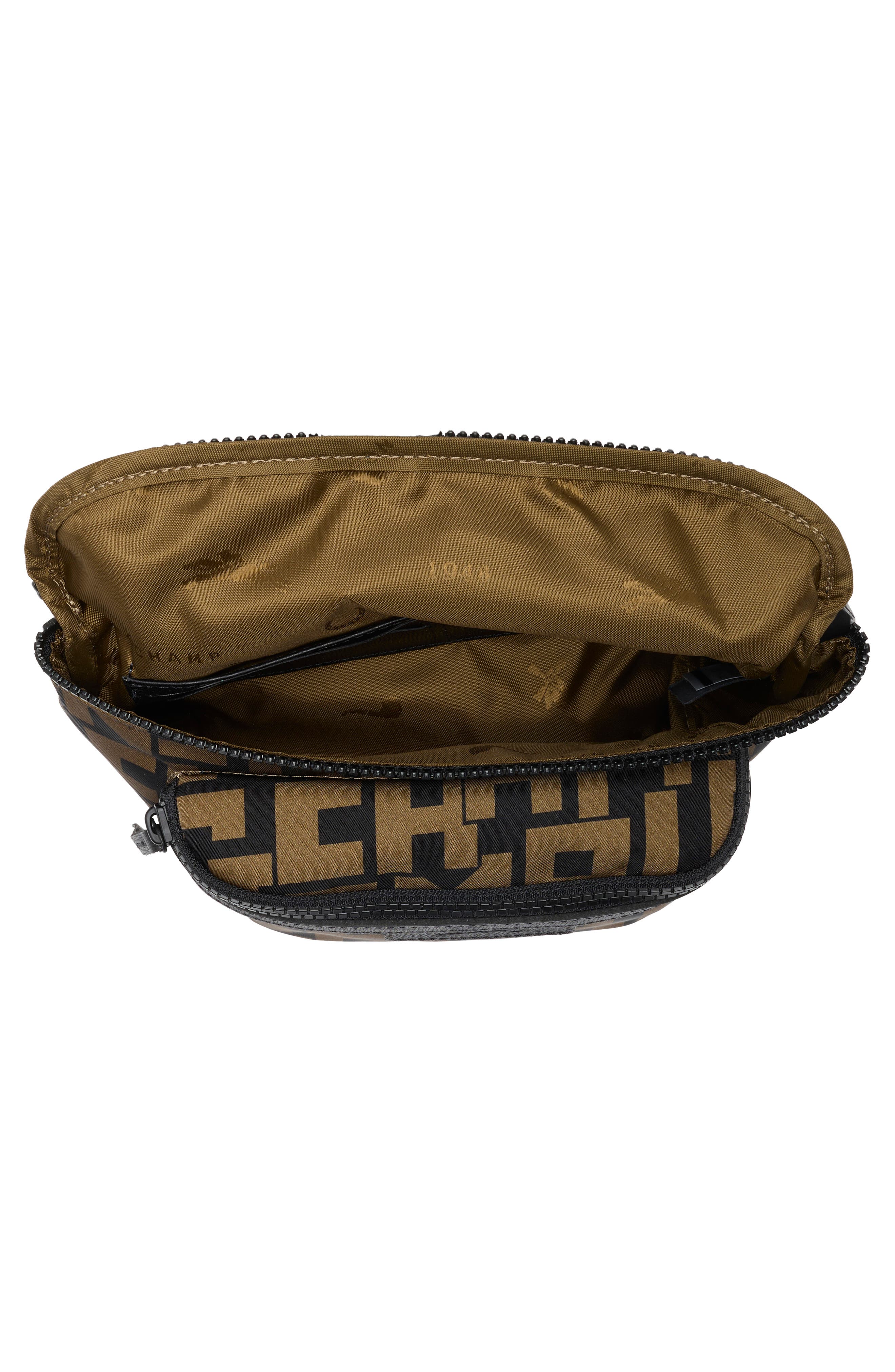 Longchamp Le Pliage Medium Belt Bag, Alternate, color, Black/ Khaki