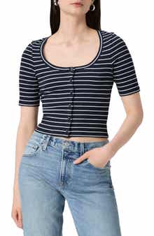 PAIGE Evette Short Sleeve Button-Up Sweater