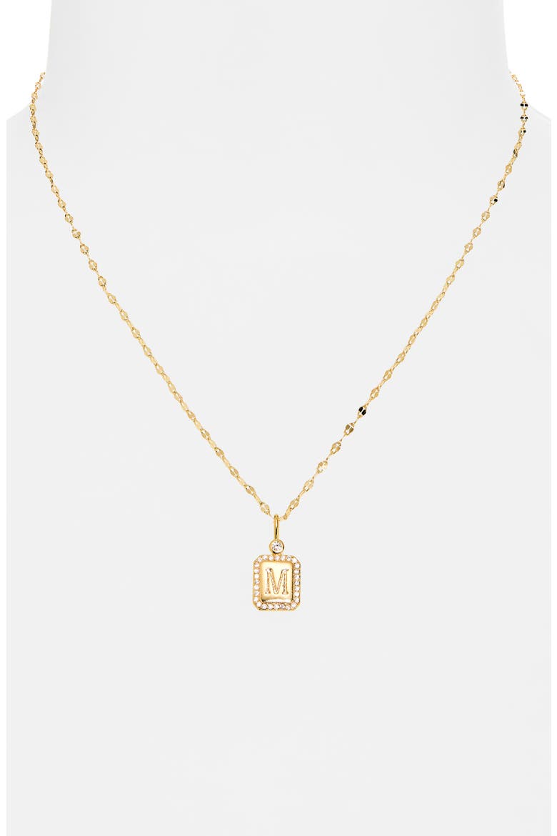 Initial Pendant Necklace, Alternate, color, M- CLEAR- GOLD