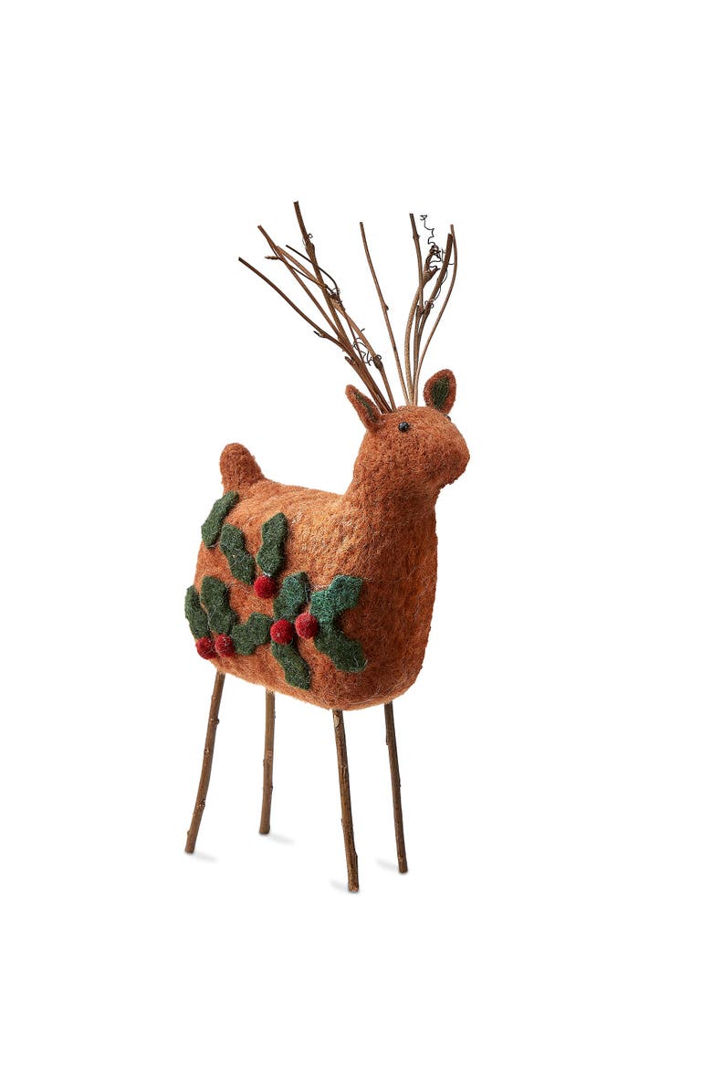tag Large Multicolor Reindeer Figurine Holiday Christmas Decor, Main, color, Multicolored