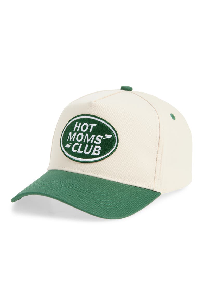 Hot Moms Club Trucker Hat, Main, color, GREEN