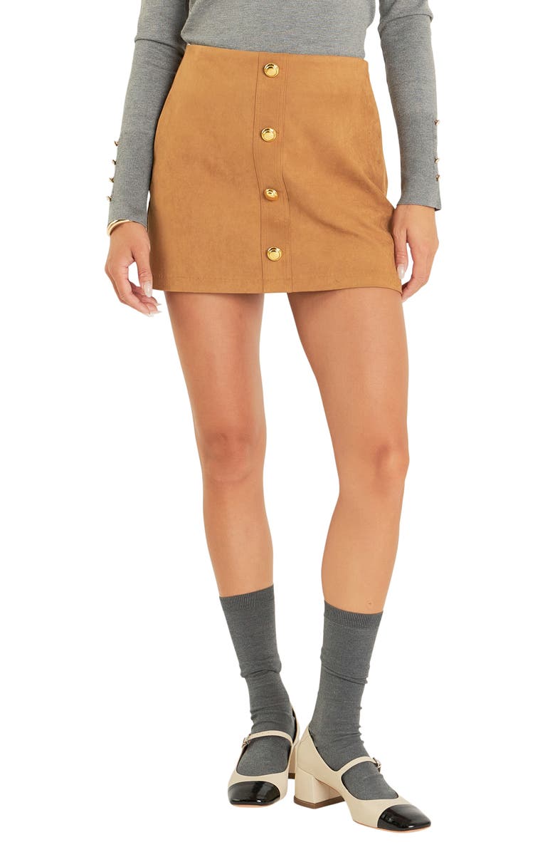 English Factory Faux Suede Miniskort, Main, color, 